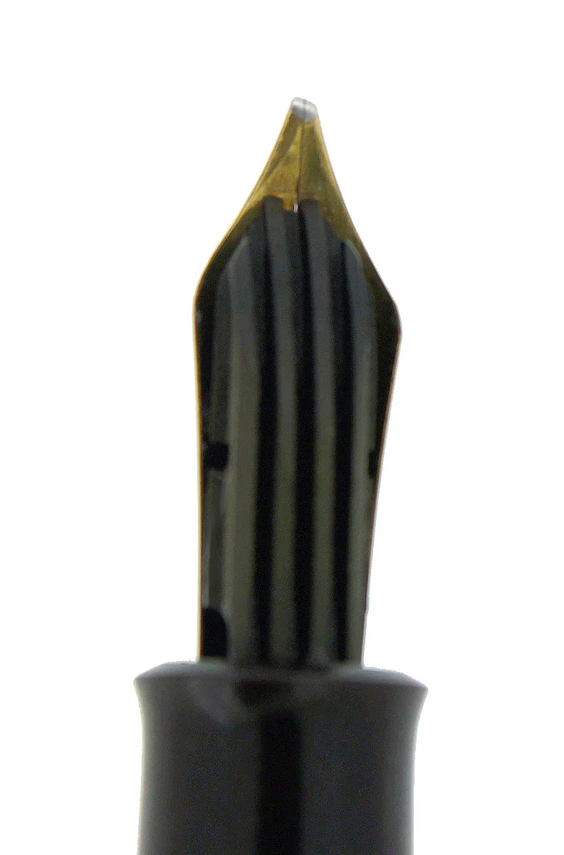 1950S PELIKAN 400NN FOUNTAIN PEN TORTOISE STRIATED CELLULOID OBLIQUE BROAD NIB RESTORED