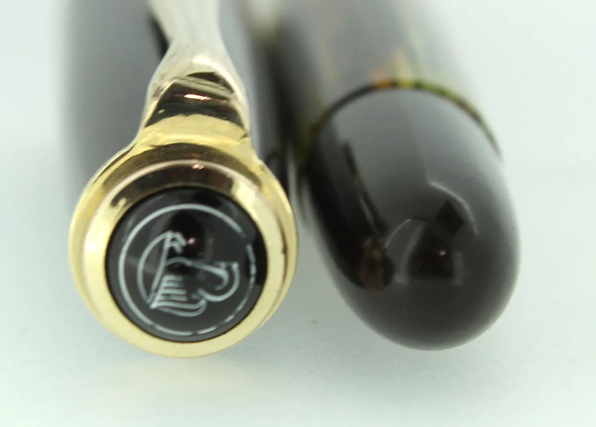 1950S PELIKAN 400NN FOUNTAIN PEN TORTOISE STRIATED CELLULOID OBLIQUE BROAD NIB RESTORED