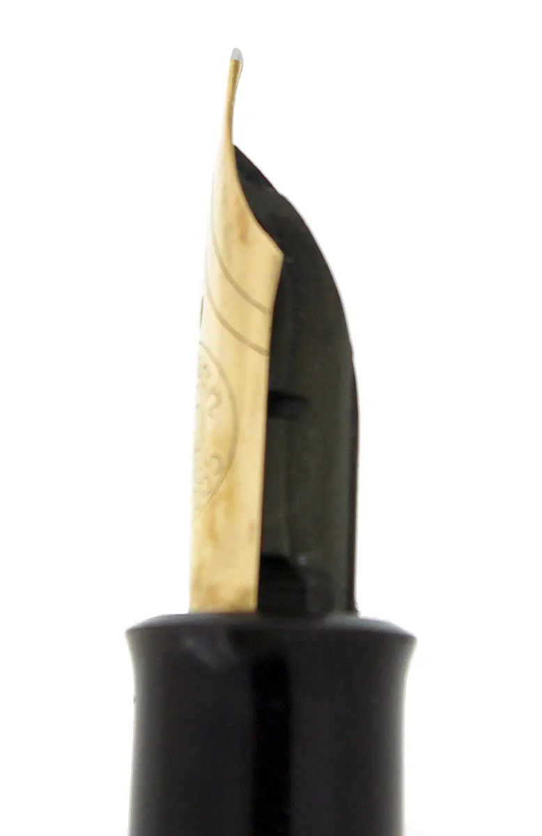 1950S PELIKAN 400NN FOUNTAIN PEN TORTOISE STRIATED CELLULOID OBLIQUE BROAD NIB RESTORED