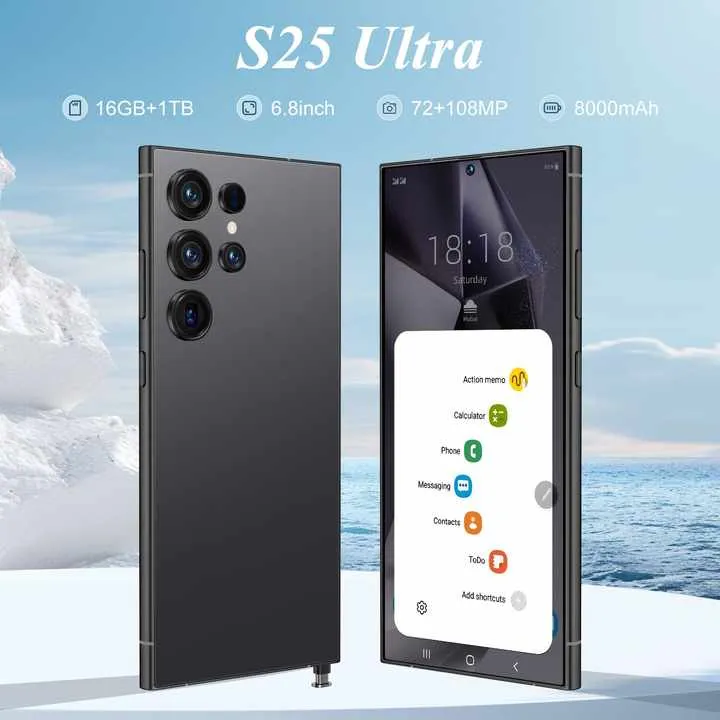 2025 New Original S25 Ultra 5G Smartphone 6.8-Inch Android  هاتف ذكي جديد وأصلي S25 Ultra 5G بشاشة عالية الدقة
