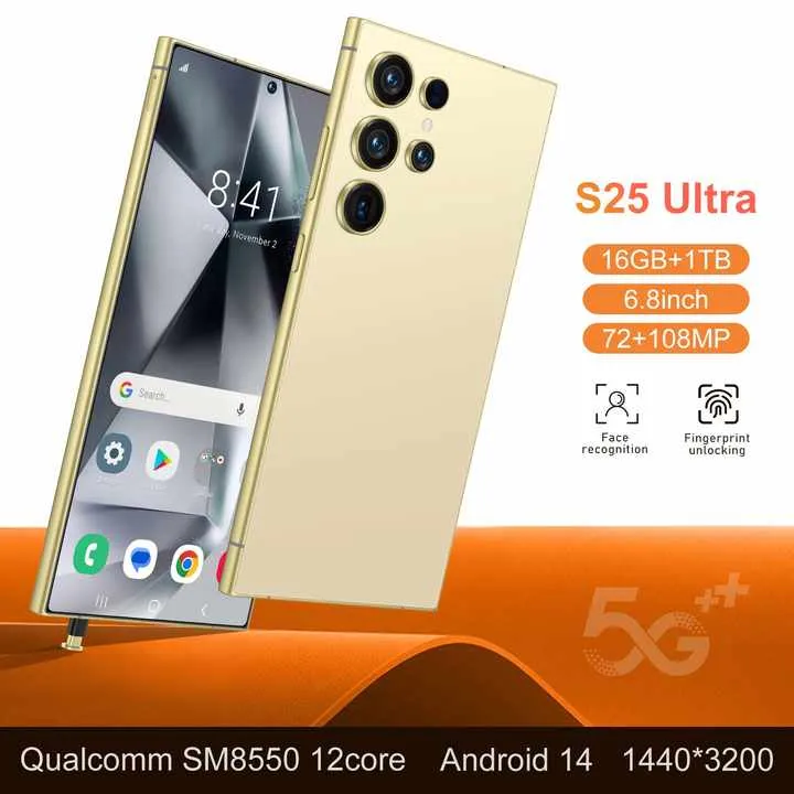 2025 New Original S25 Ultra 5G Smartphone 6.8-Inch Android  هاتف ذكي جديد وأصلي S25 Ultra 5G بشاشة عالية الدقة