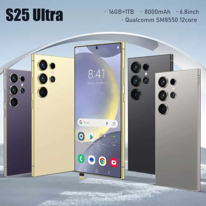 2025 New Original S25 Ultra 5G Smartphone 6.8-Inch Android  هاتف ذكي جديد وأصلي S25 Ultra 5G بشاشة عالية الدقة