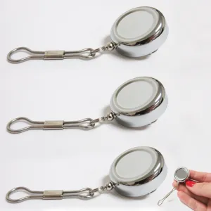 3X Key Chain Reel ID Holder Retractable Nurse Badge Card Name Tag Clip Duty Belt
