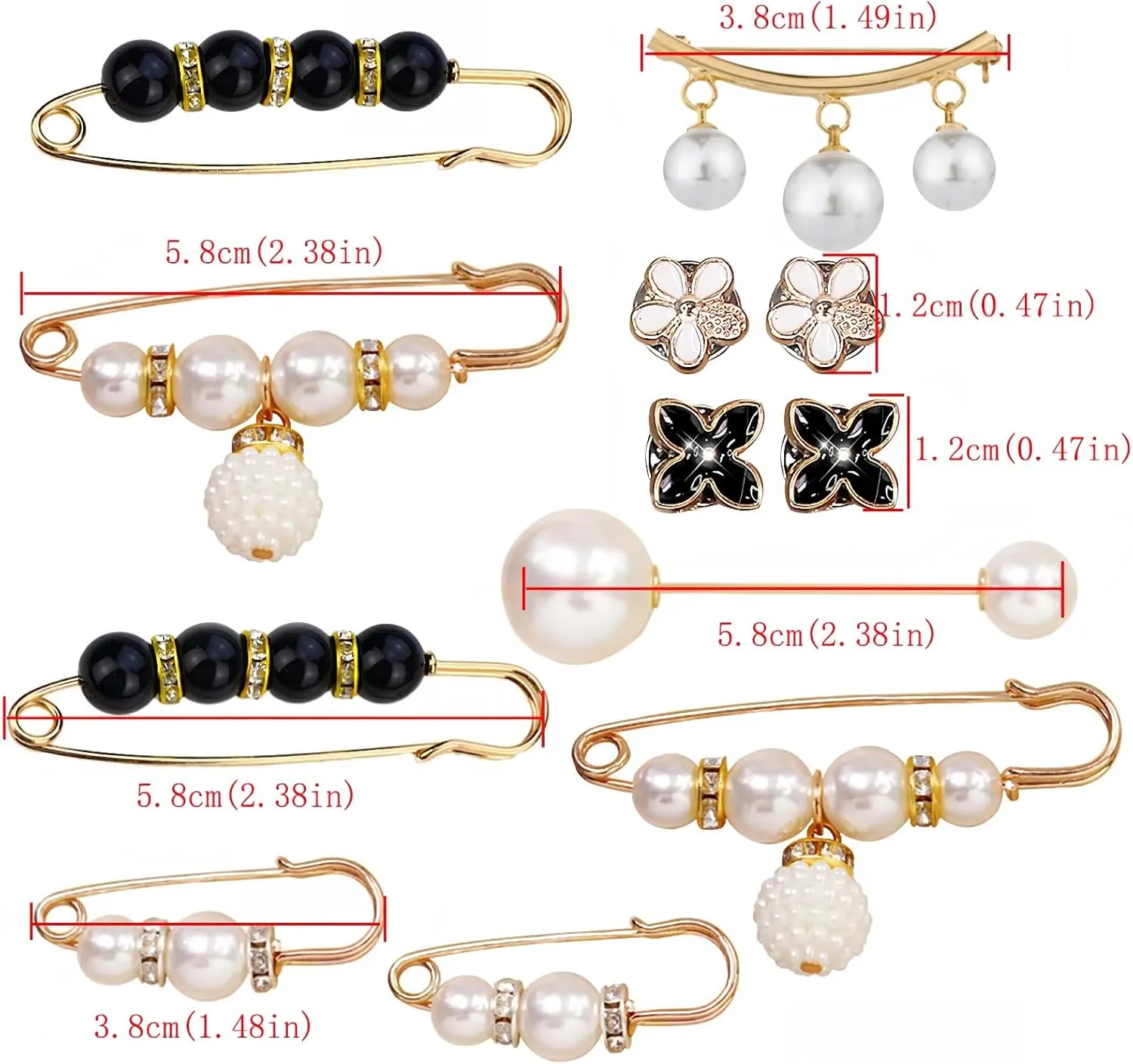 6 PCS Brooch for Women -Multi-Purpose Fantastic Clip Clasps to Secure and Decorate Clothes