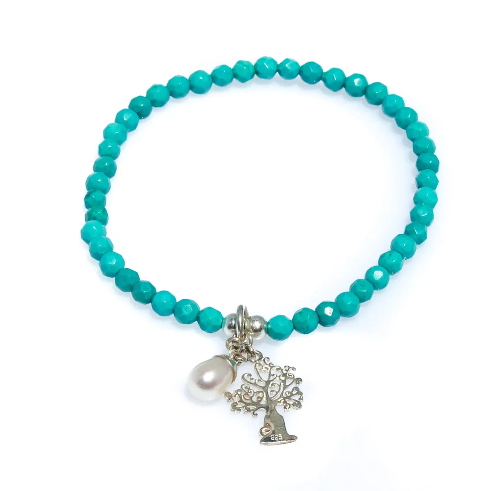 Boab Tree & Pearl Turquoise Bracelet