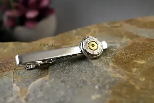 Bullet Tie Clip, 45 Auto, 308, 28 Gauge, 30-06