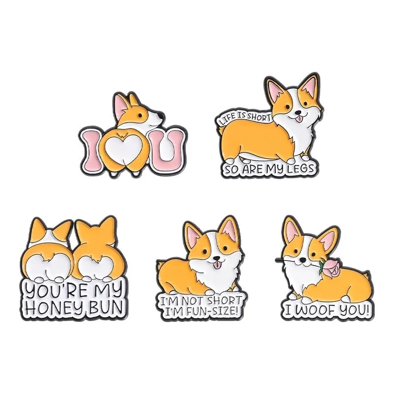 Cartoon Style Cute Cowboy Style Letter Dog Alloy Stamping Stoving Varnish Plating Kid'S Couple Unisex Badge Brooches Collar Pin