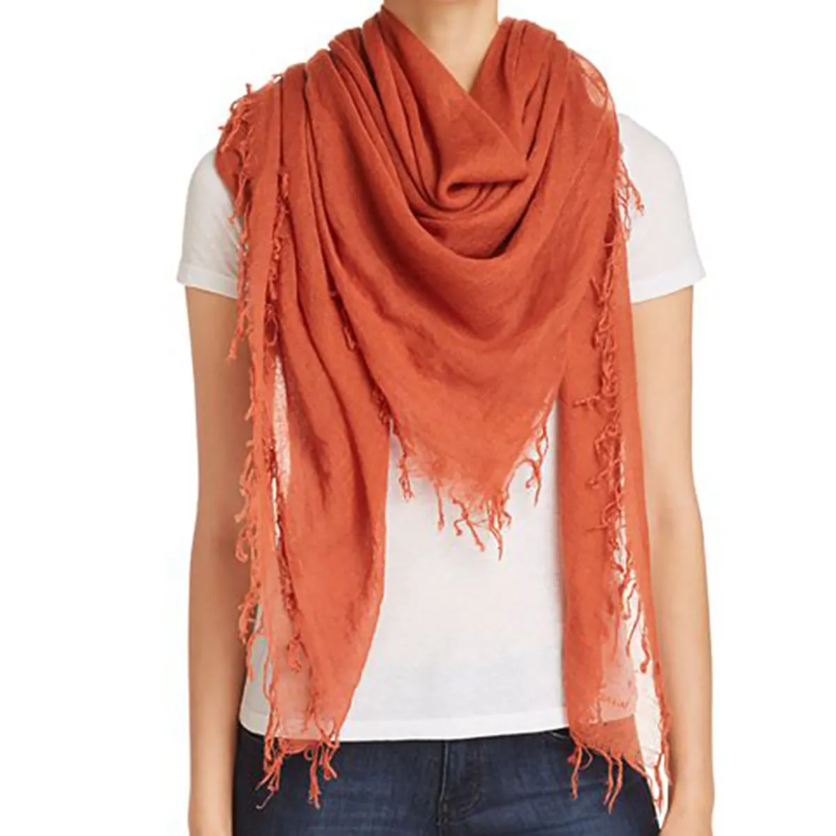 Chan Luu Scarf Soft Cashmere Silk Wrap Auburn