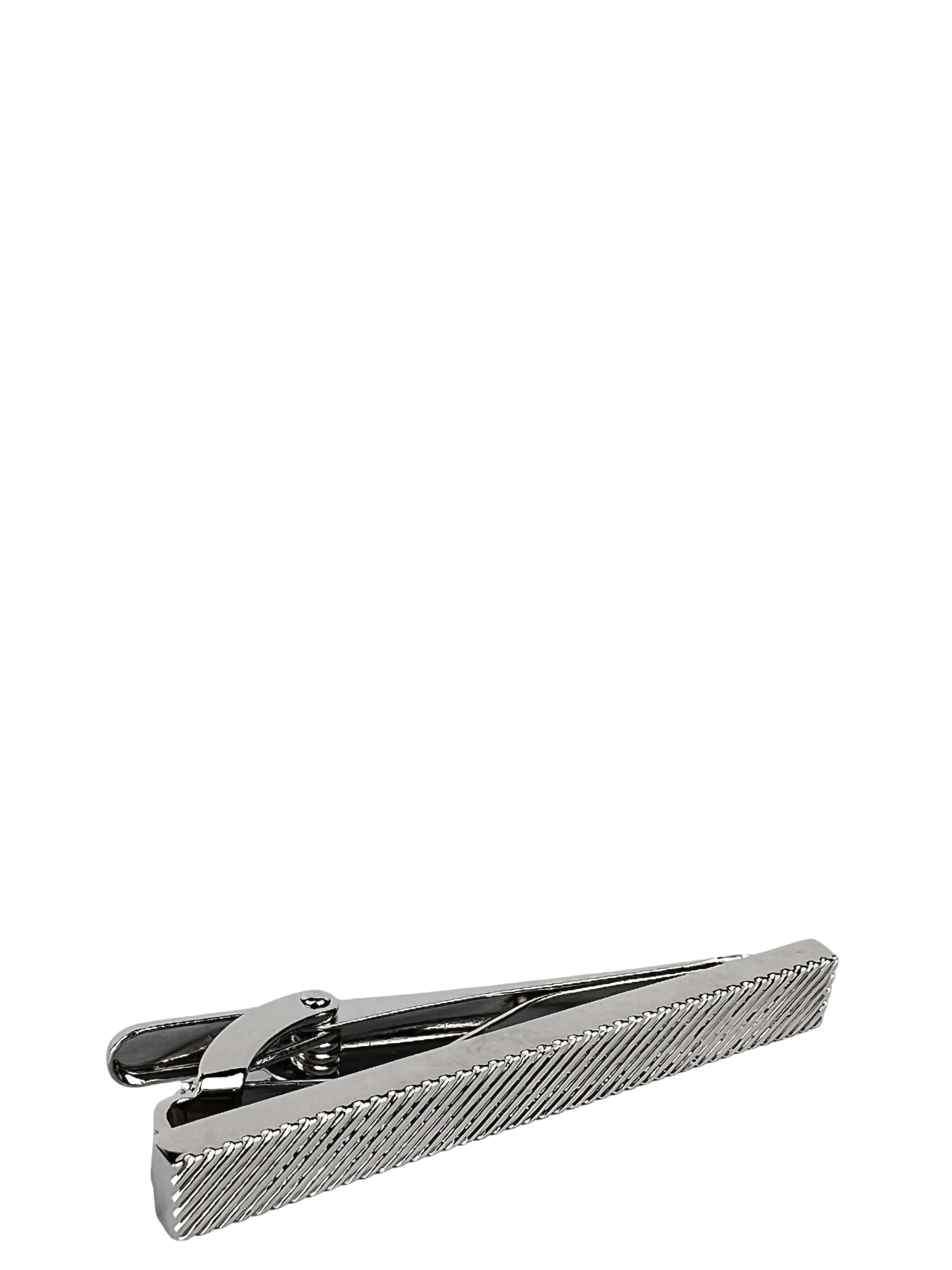 DCLIC Ribbed Long Tie Bar - Silver
