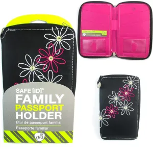 Family Passport Holder RFID Blocking ID Wallet Compact Travel Case Travelon New