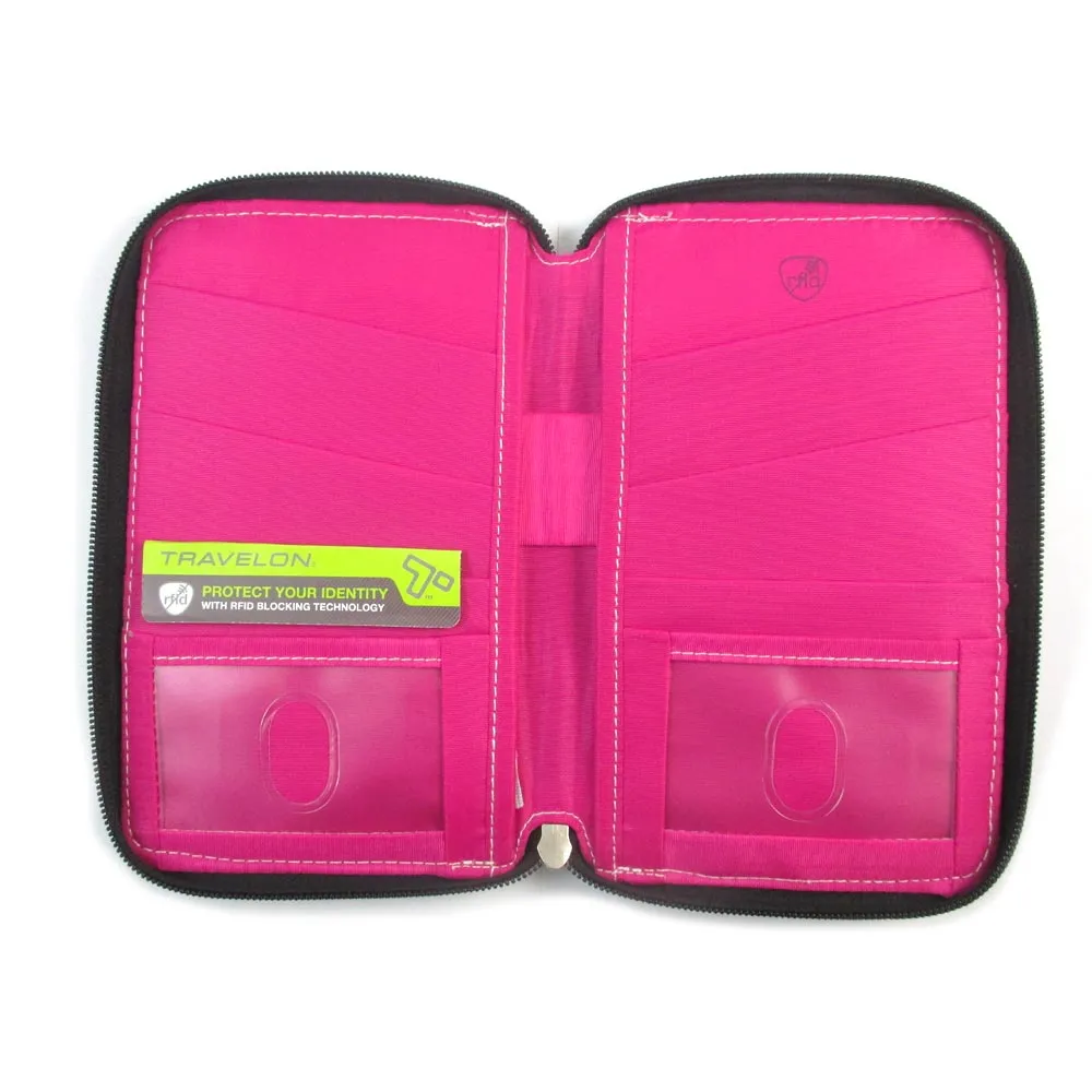 Family Passport Holder RFID Blocking ID Wallet Compact Travel Case Travelon New
