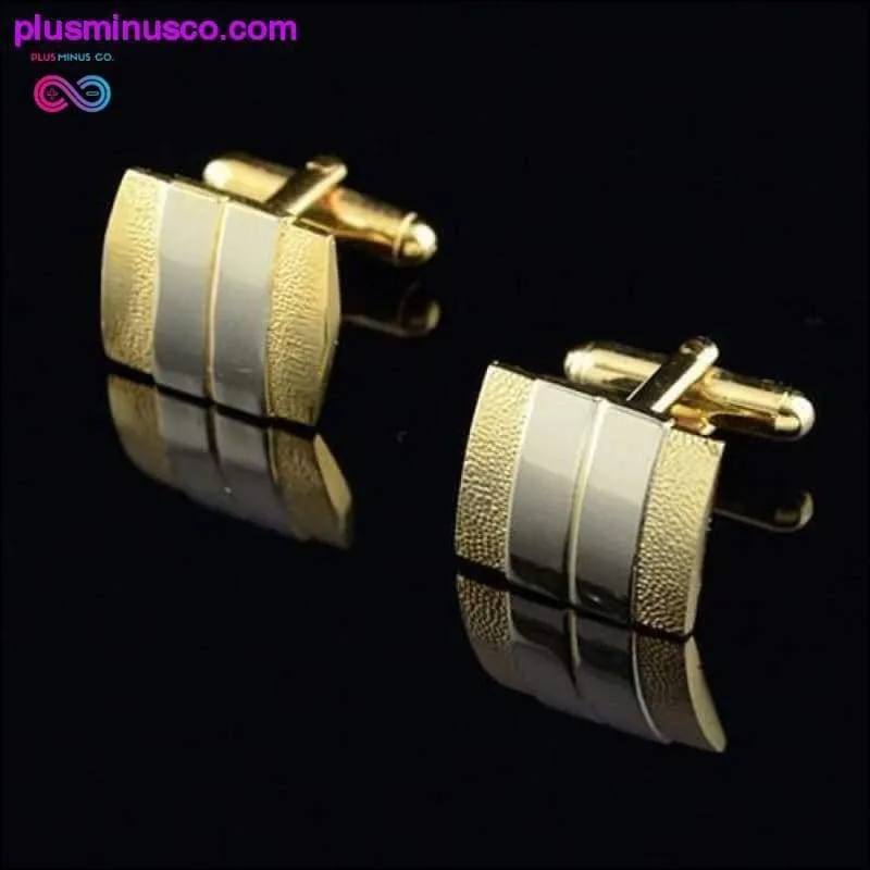 Frosted Gold Silver Toned Tie Clips & Cufflinks for Men