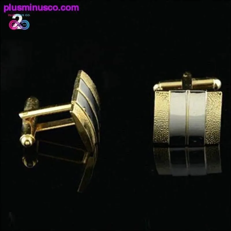 Frosted Gold Silver Toned Tie Clips & Cufflinks for Men