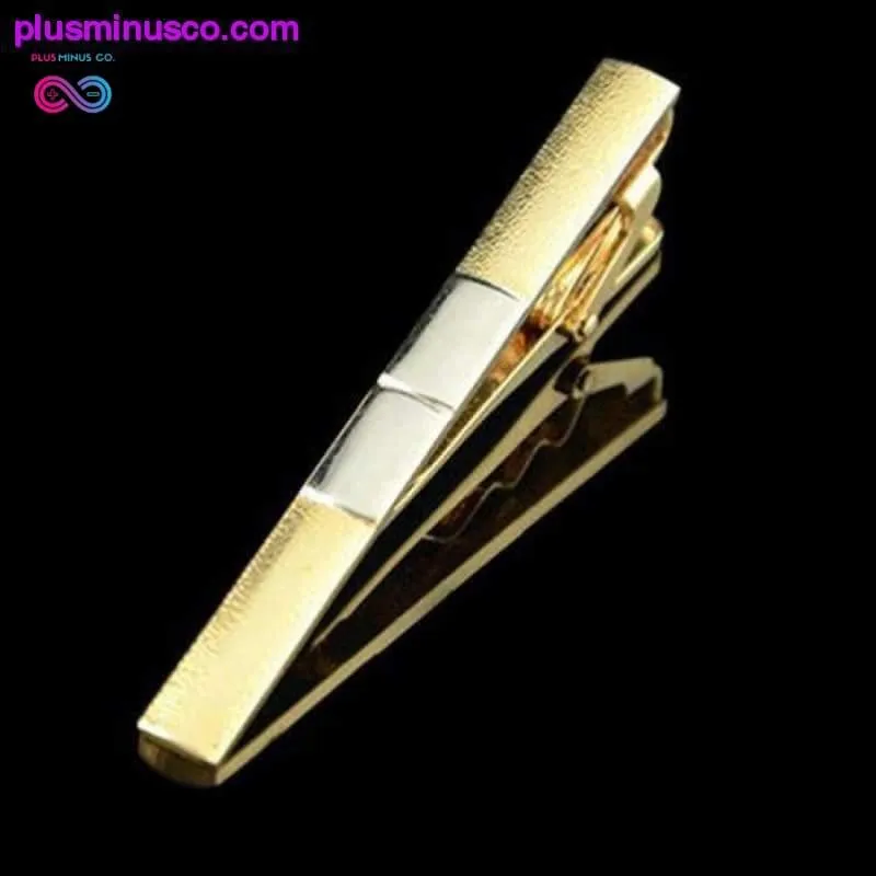 Frosted Gold Silver Toned Tie Clips & Cufflinks for Men