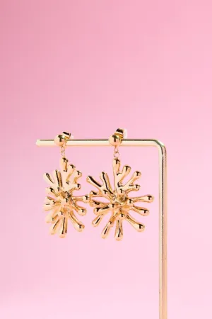 Gold Coral Statement Earrings