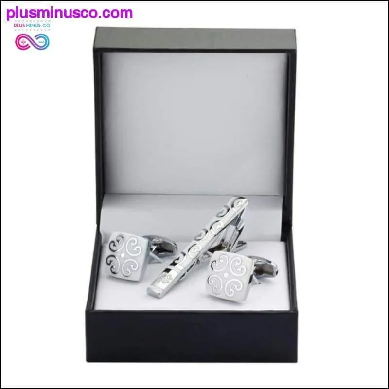 High Quality Luxury Tie Clip Round Cufflinks Gift Set