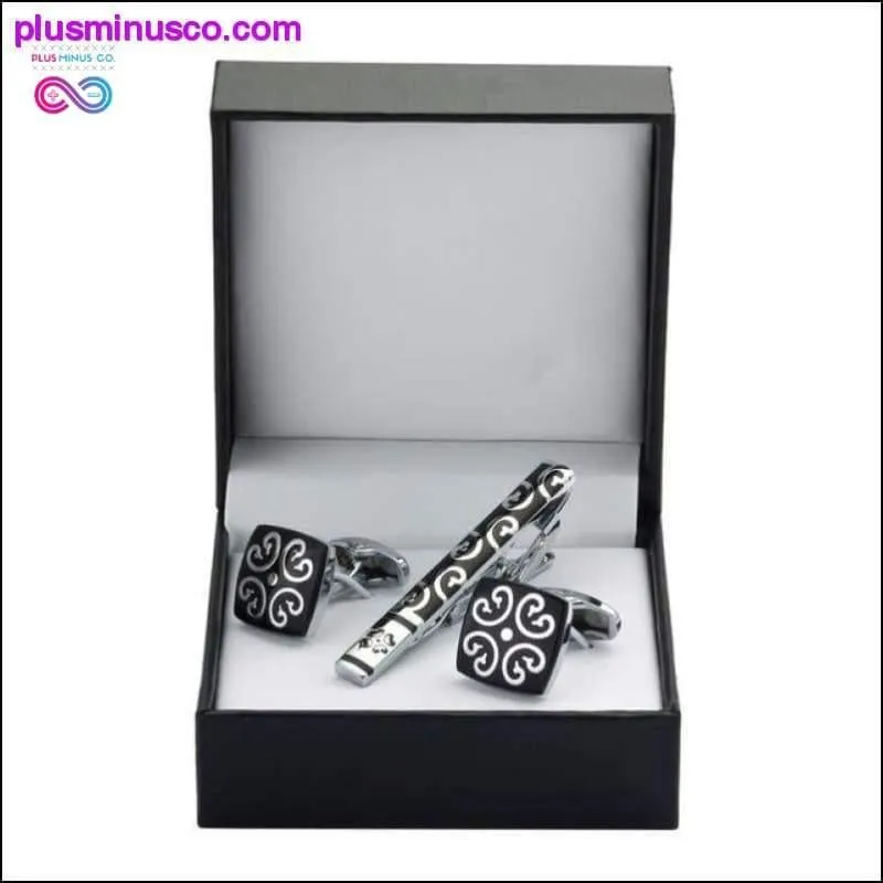 High Quality Luxury Tie Clip Round Cufflinks Gift Set