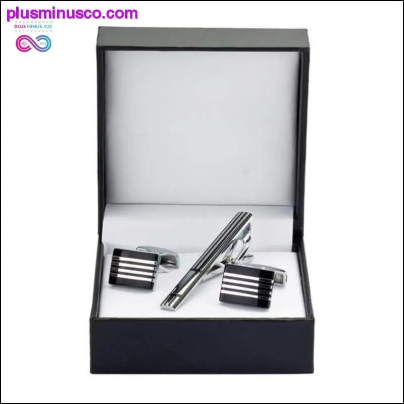 High Quality Luxury Tie Clip Round Cufflinks Gift Set
