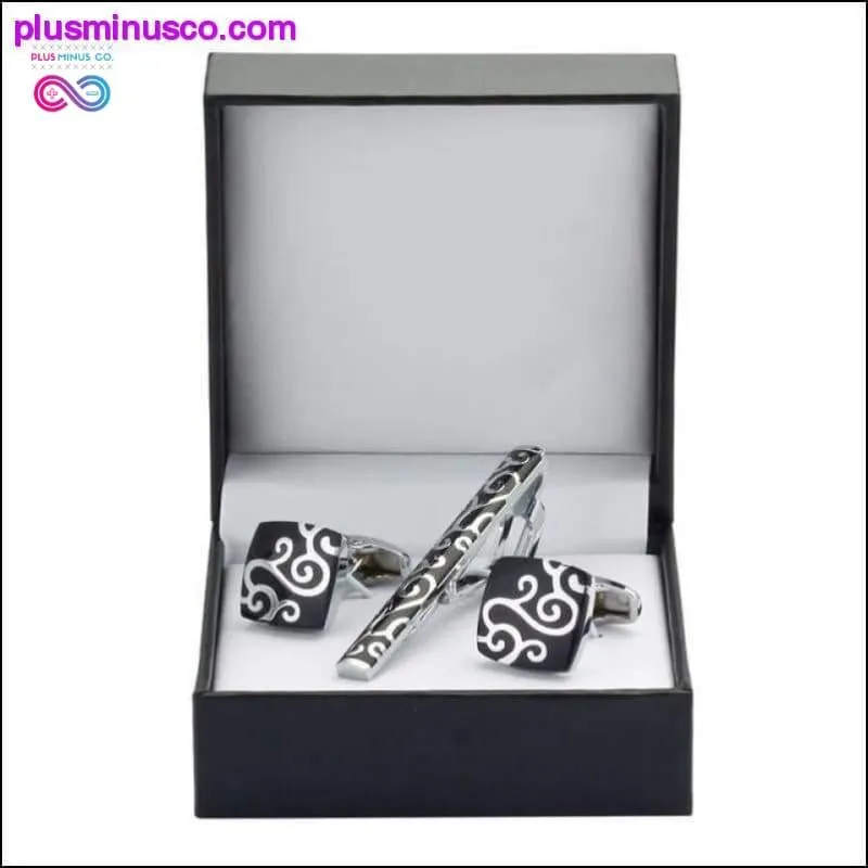 High Quality Luxury Tie Clip Round Cufflinks Gift Set