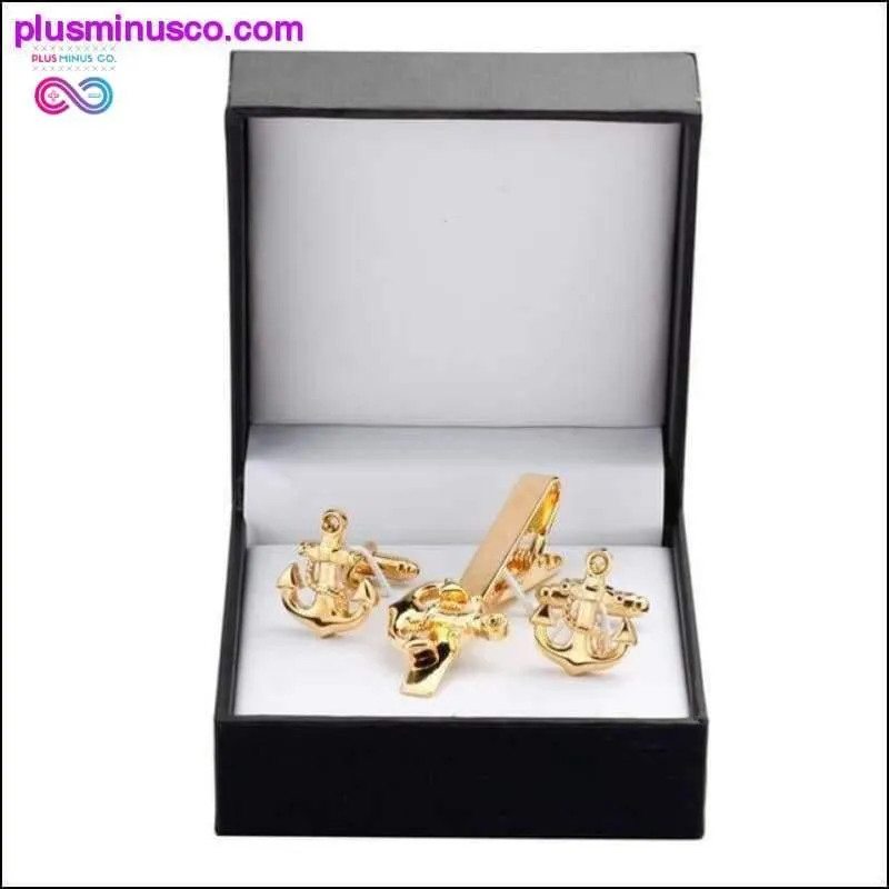 High Quality Luxury Tie Clip Round Cufflinks Gift Set