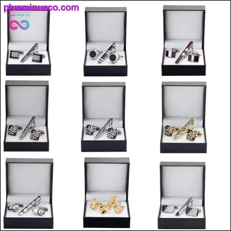High Quality Luxury Tie Clip Round Cufflinks Gift Set