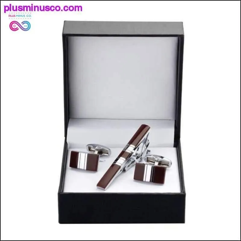 High Quality Luxury Tie Clip Round Cufflinks Gift Set