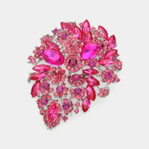 iLLASPARKZ Marquise Stone Accented Flower Pin Brooch