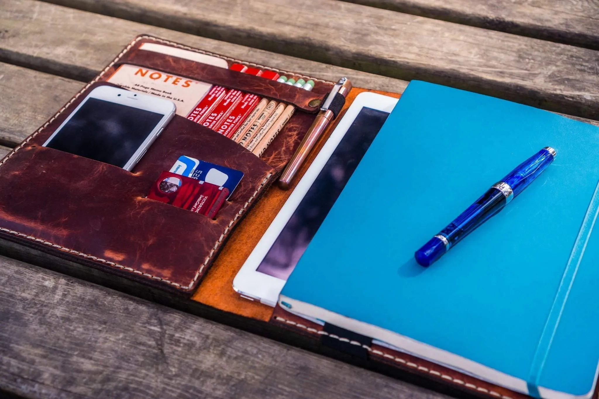 iPad Pro 11 - Pro 10.5 and B5 size Notebook Cover - Crazy Horse Orange