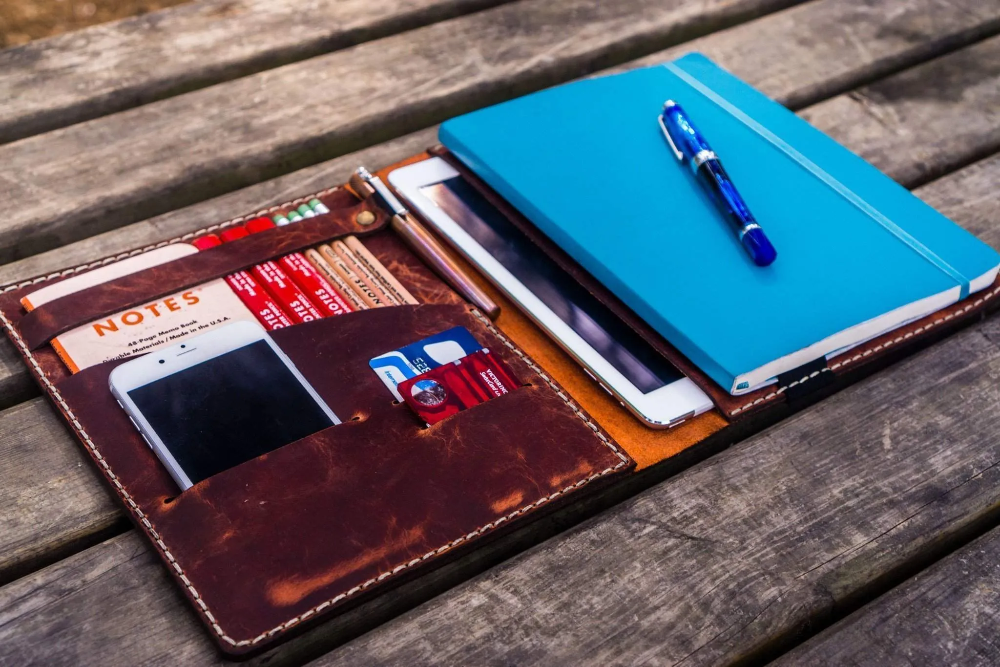 iPad Pro 11 - Pro 10.5 and B5 size Notebook Cover - Crazy Horse Orange