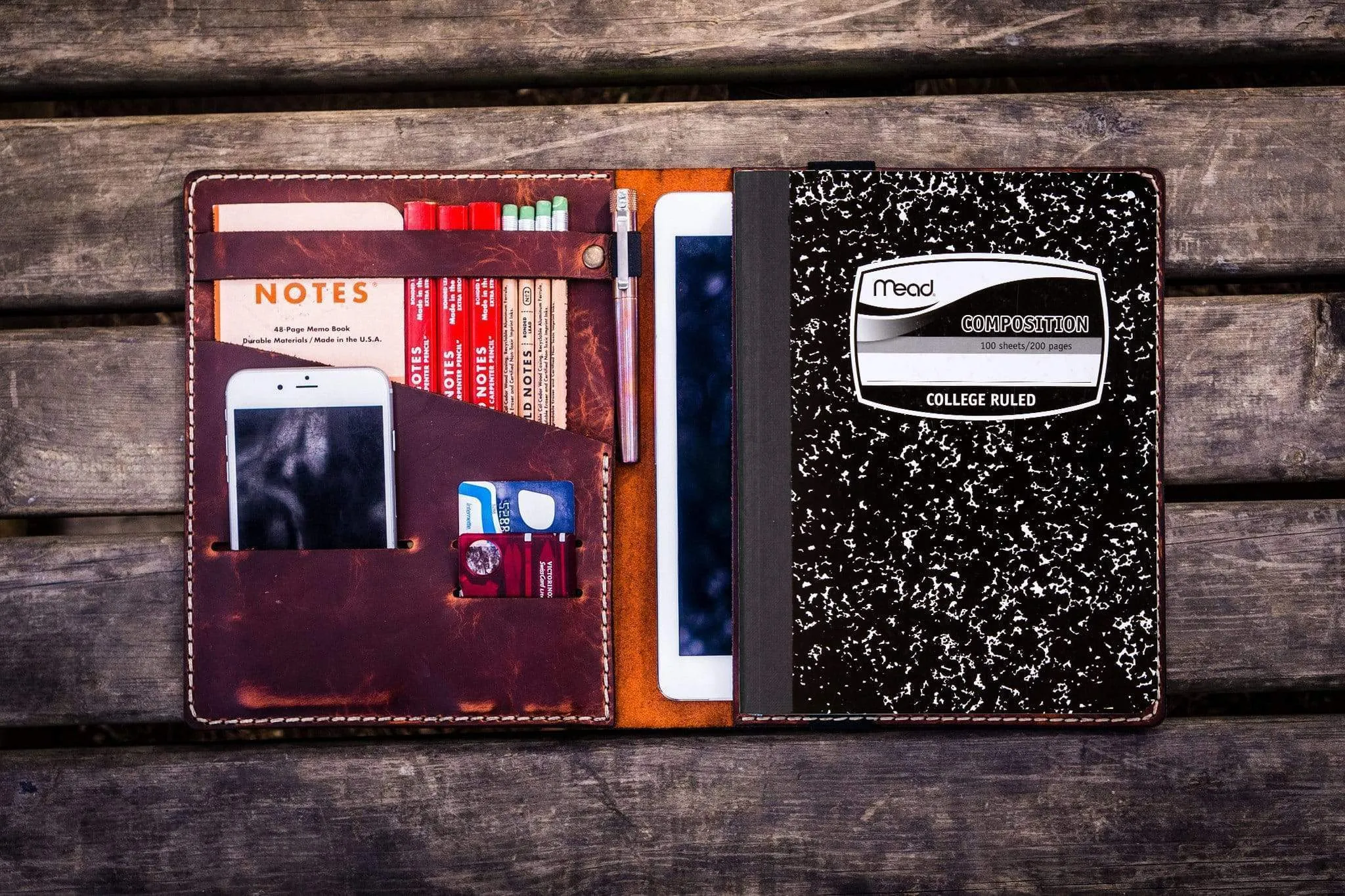 iPad Pro 11 - Pro 10.5 and B5 size Notebook Cover - Crazy Horse Orange
