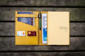 Leather Hobonichi Cousin A5 Planner Cover - Yellow