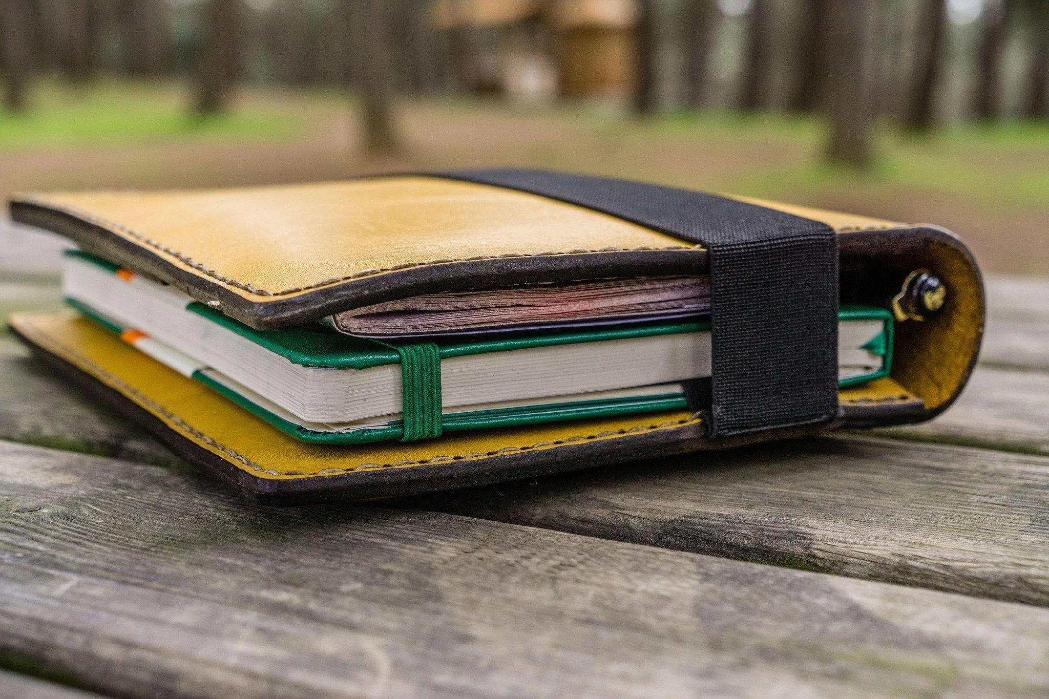Leather Hobonichi Cousin A5 Planner Cover - Yellow