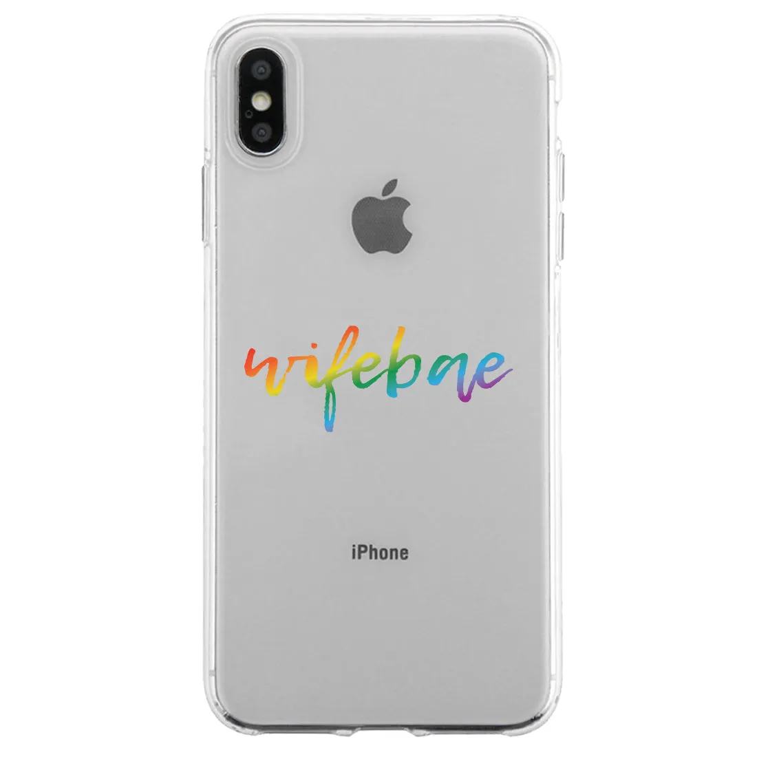 LGBT Wifebae Wifebae Rainbow Clear Matching Phone Cases