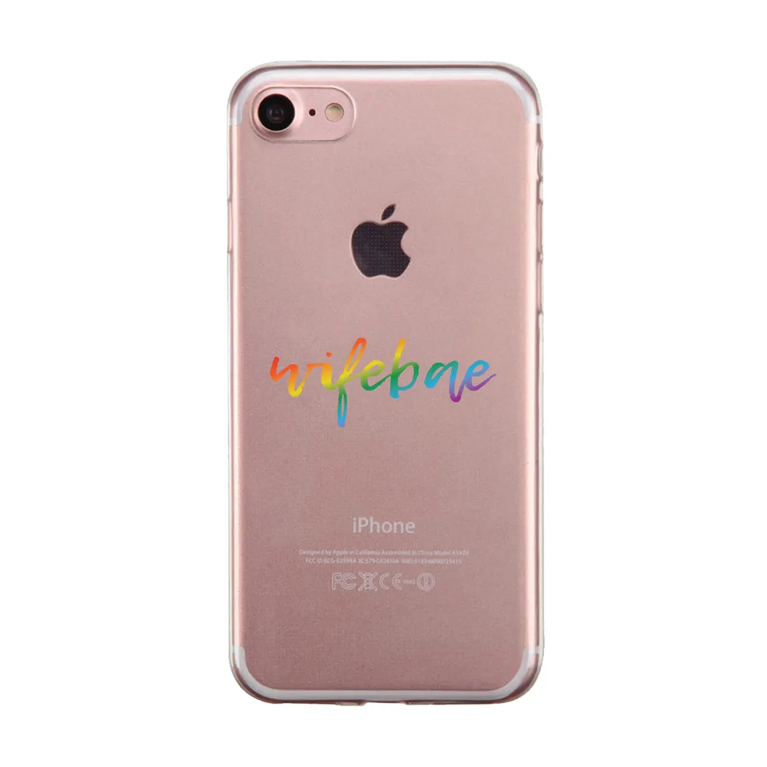 LGBT Wifebae Wifebae Rainbow Clear Matching Phone Cases