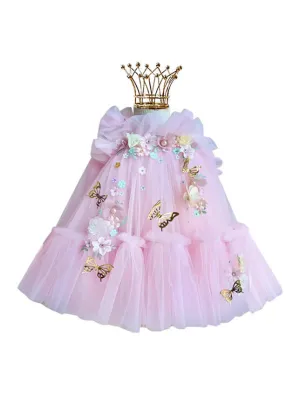 Mimi Miya Seraphina Butterfly Wing Tulle Dress - Pink