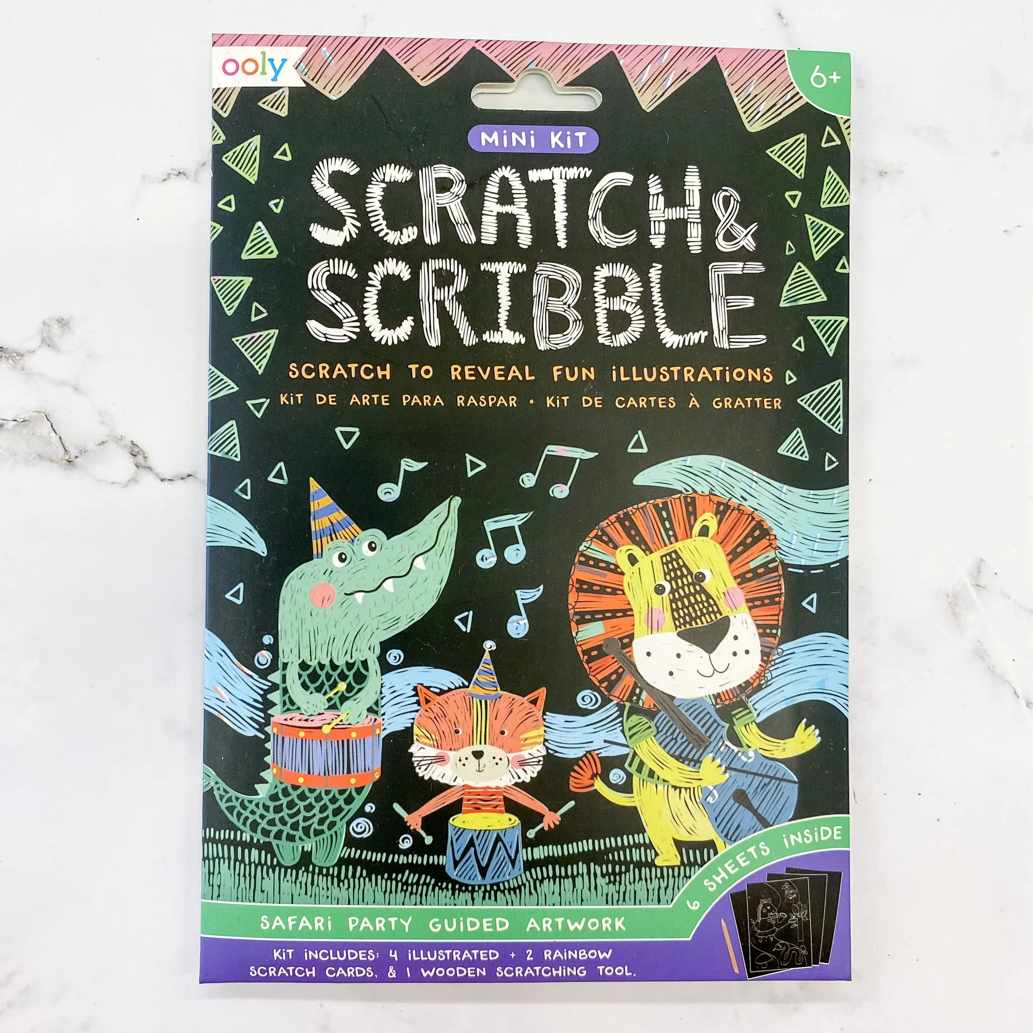 Mini Scratch and Scribble Art Kit: Safari Party by OOLY
