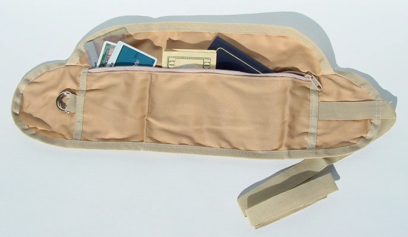 Money Belt Passport Holder Secure Hidden Travel Wallet RFID Blocking