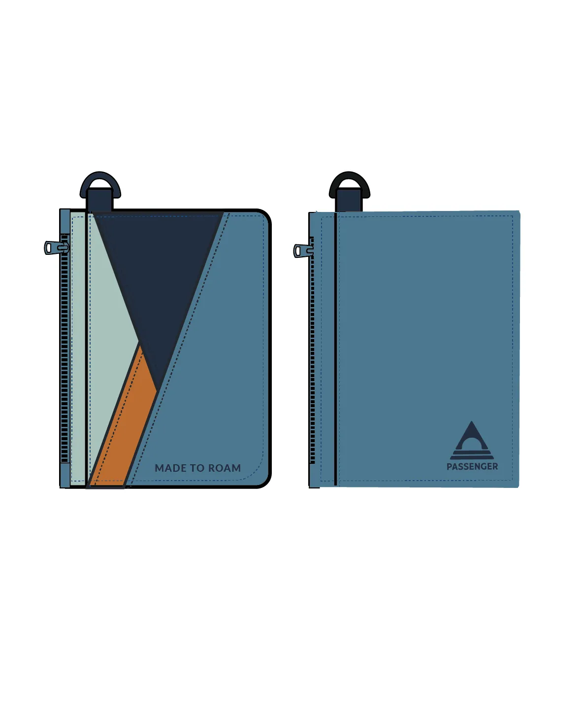 Mountain Recycled Card Holder - Rich Navy/Surf Spray/Moonlight Blue