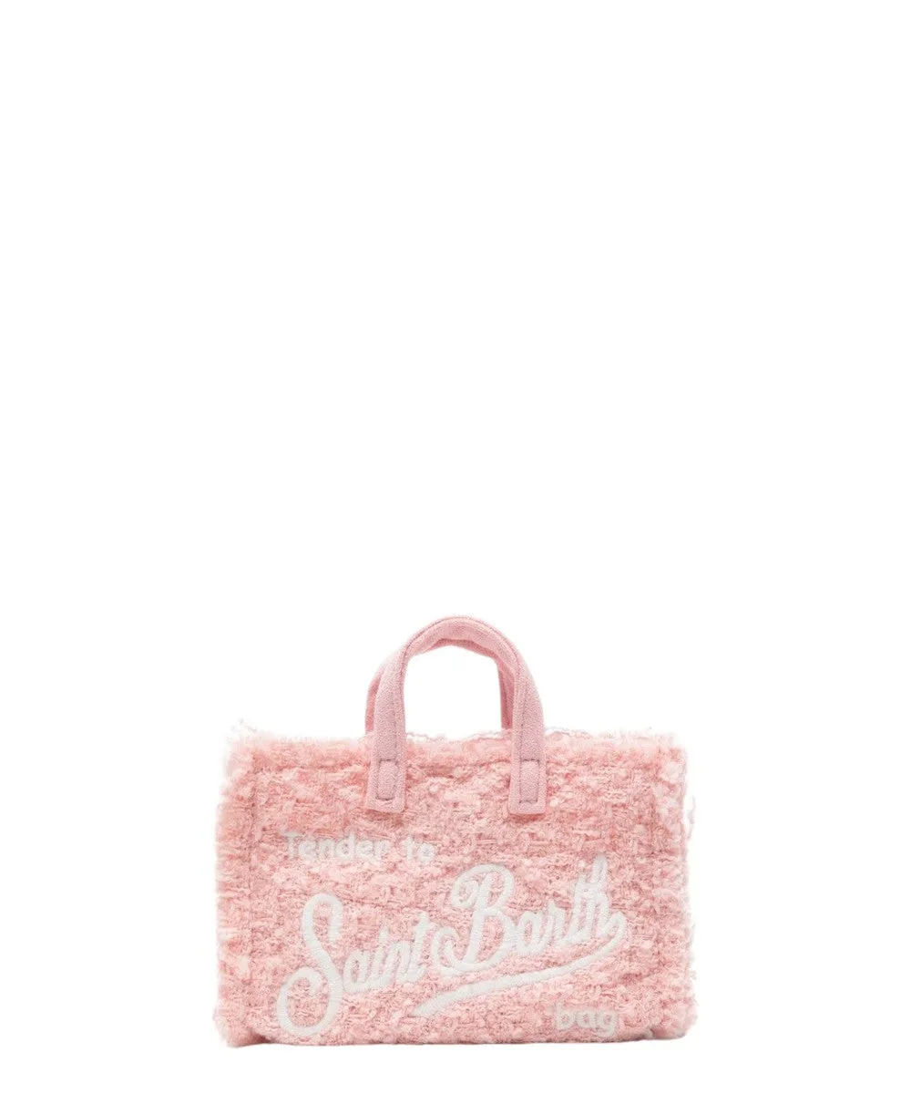 Pouch per Smartphone in Tweed Rosa Bubblegum con Ricamo Logo