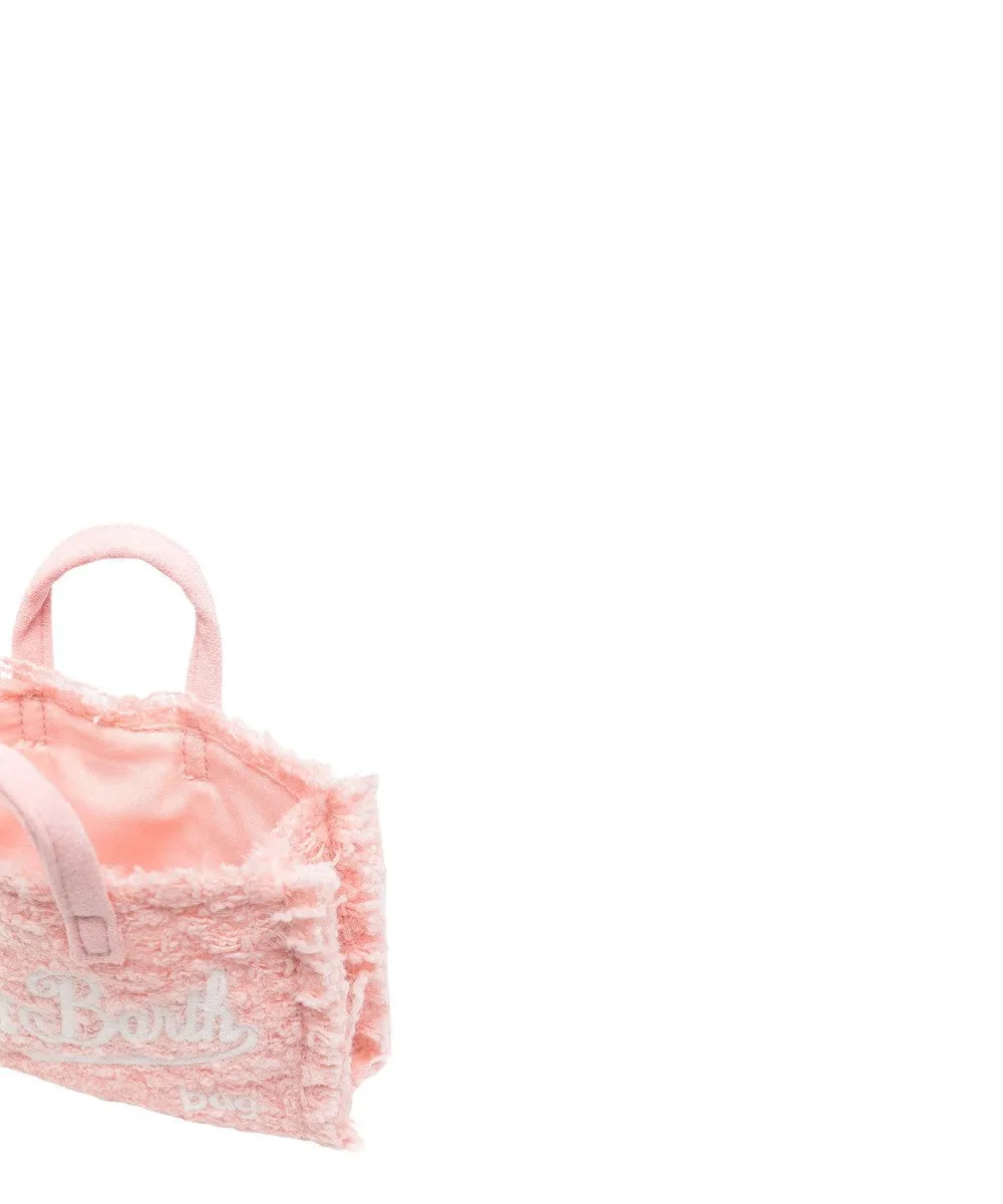 Pouch per Smartphone in Tweed Rosa Bubblegum con Ricamo Logo