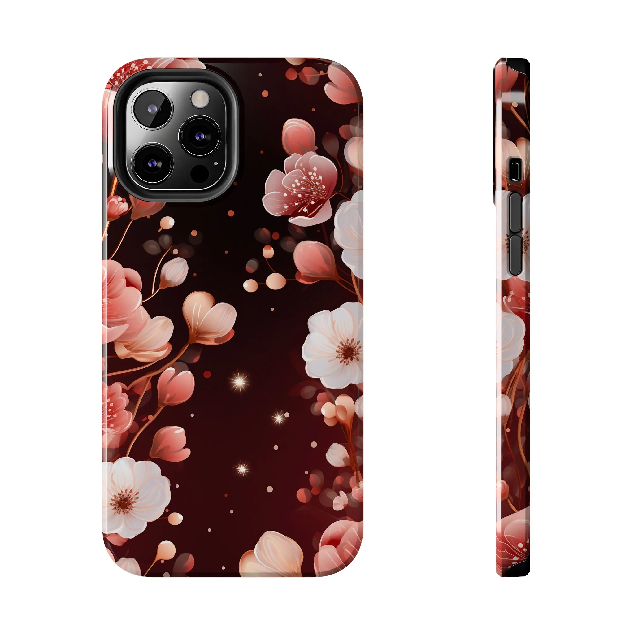 Pretty Pink Flowers Pattern Design Tough Phone Case compatible with a large variety of iPhone models, Gift, Phone Case