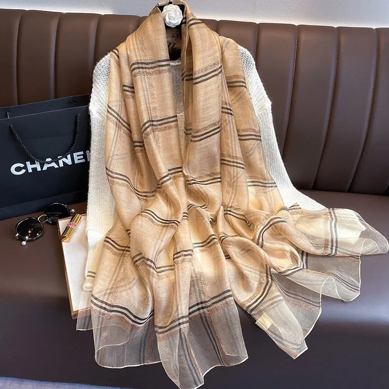 Silk Plaid Scarf