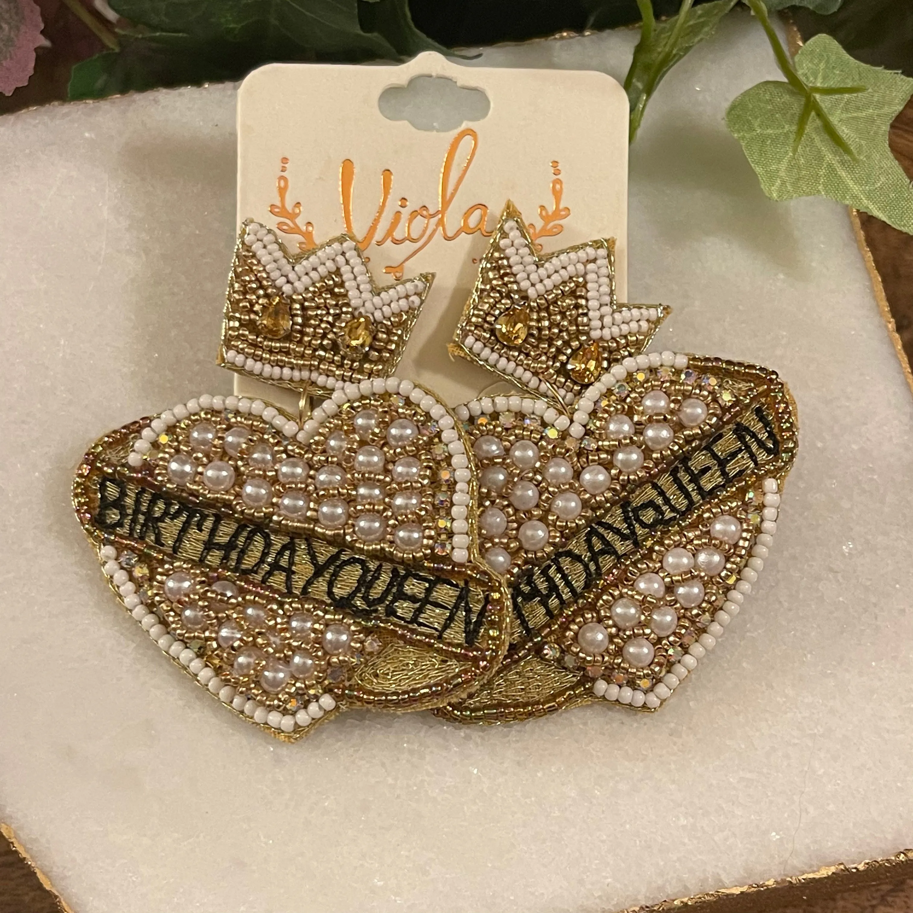 Statement Earrings- Birthday Queen Post Back Earrings
