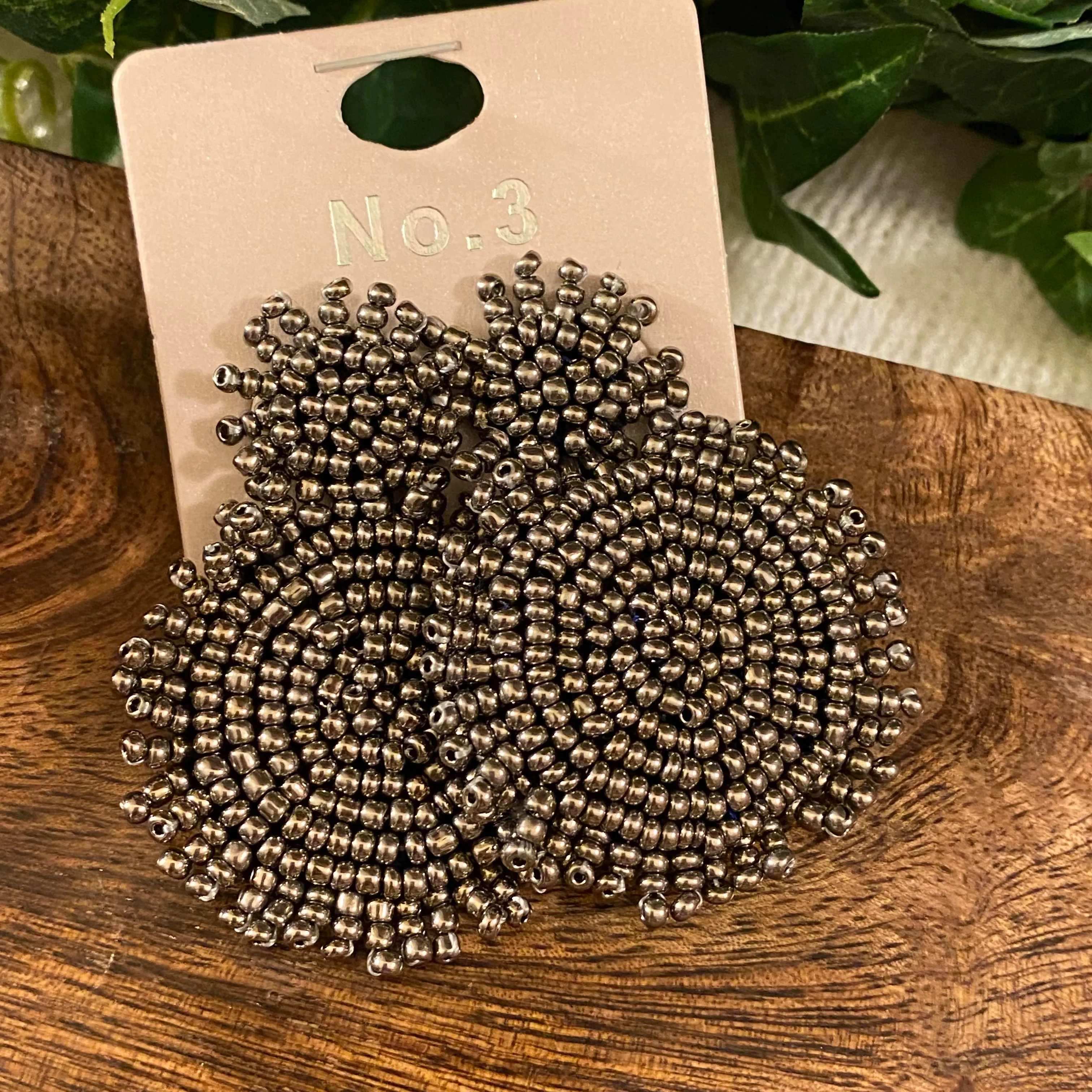 Statement Seed Bead Post Back Earrings