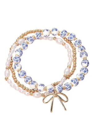 Three For One Bow & Ceramic Bracelet