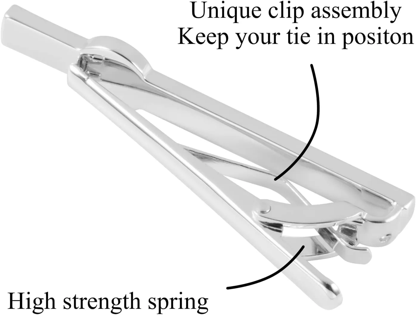 Tie Clips for Men, Black Gold Silver 2.1inch Initial Alphabet Letter Tie Clip Bar Set