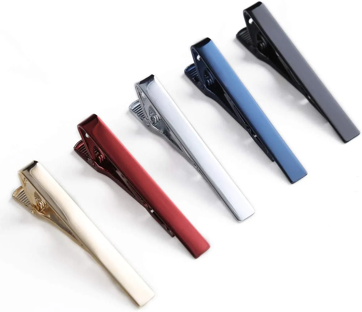 Tie Clips for Men Tie Bar Clip Set for Regular Ties Necktie Wedding Business Tie Pin Clips