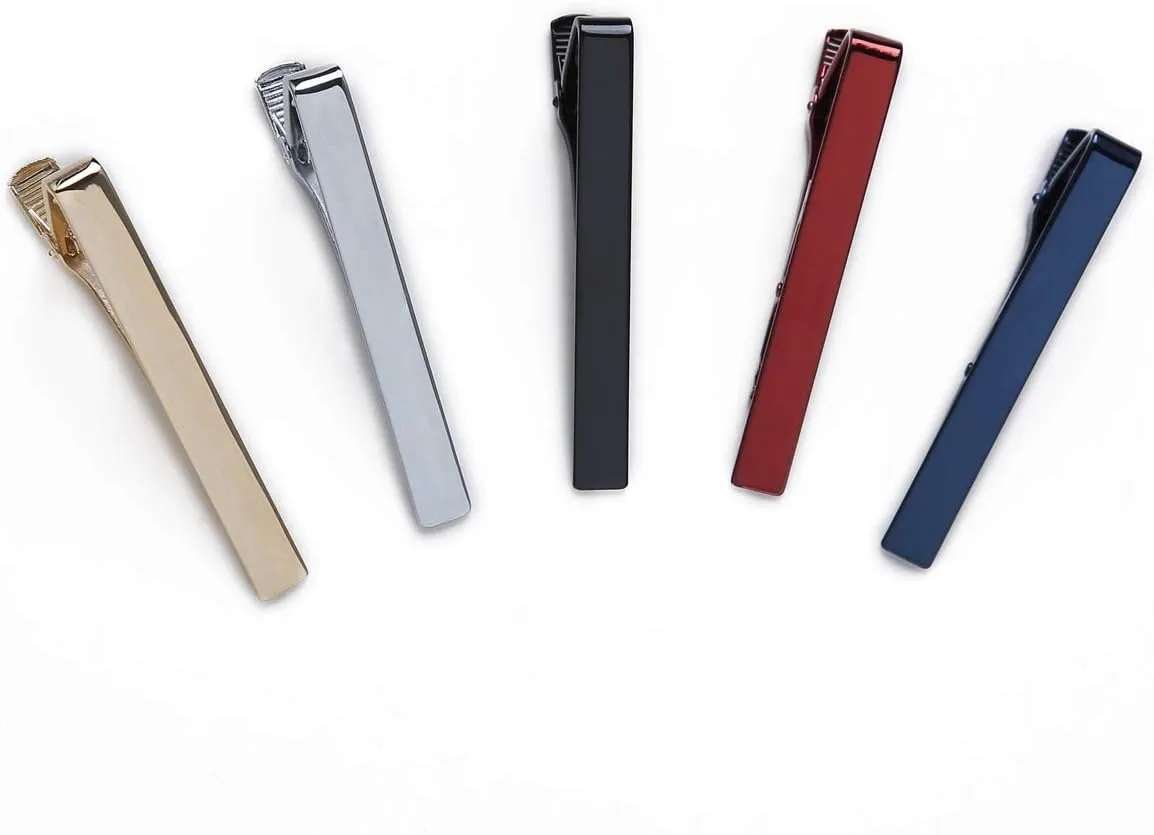 Tie Clips for Men Tie Bar Clip Set for Regular Ties Necktie Wedding Business Tie Pin Clips
