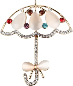 VALICLUD Umbrella Brooch Suit Rhinestones Breast Pin Hats for Women Brooches for Women Umbrella Pin for Clothes Scarf Brooch Pin Backpack Pin Miss Clothing Alloy Small Umbrella